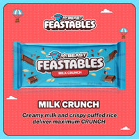 Thumbnail for MrBeast Feastables Milk Chocolate Crunch Bar, King Size, 10 Count, Crispy Rice Chocolate Candy, Fairtrade Cocoa, 2.1oz Each