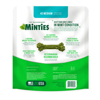 Thumbnail for Minties Dental Chews for Dogs, 40 Count, Vet-Recommended Mint-Flavored Dental Dog Treats for Medium Dogs, Bones Clean Teeth, Fight Bad Breath, and Removes Plaque and Tartar