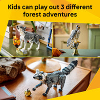 Thumbnail for LEGO Creator 3 in 1 Forest Animals: Gray Wolf - Building Toy for Boys & Girls, Ages 8+ - Build a Wolf, Falcon or Raccoon - Gift for Kids' Birthdays - 31393