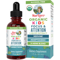 Thumbnail for MaryRuth Organics Kids Focus & Attention Drops | USDA Organic Drops | Ginkgo Biloba | Rhodiola Root & Licorice Root | Adaptogenic | Calm | Vegan | Non-GMO | Gluten Free | 30 Servings