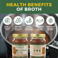 Thumbnail for Healo Foods Mushroom & Seaweed Broth – Infused with High Protein, Zero Fat, Gluten Free, Non GMO - Mushroom All Natural Seaweed Broth – for Cooking & Sipping Low Sodium Soup 14 fl. oz. (Pack of 6)