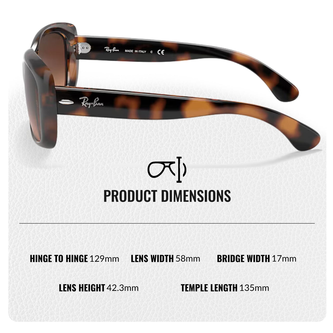 Ray-Ban RB4101 Jackie Ohh Butterfly Shape Sunglasses for Men and Women- Timeless Classic Sun Glasses with Modern Elegance - Premium UV Protection - Designer Men's and Women's Sunglasses