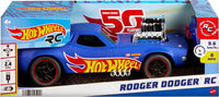 Thumbnail for Hot Wheels 1:16 Scale RC Rodger Dodger Toy Car, Special 50th Anniversary Edition Remote Control Vehicle