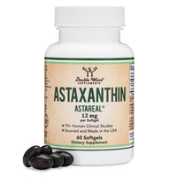 Thumbnail for Astaxanthin 12mg Max Strength (Only Patented Astaxanthin (Astrareal) with 70+ Human Clinical Trials - World's Most Studied Brand) Grown, Harvested, and Made in The USA (Astaxantina) by Double Wood