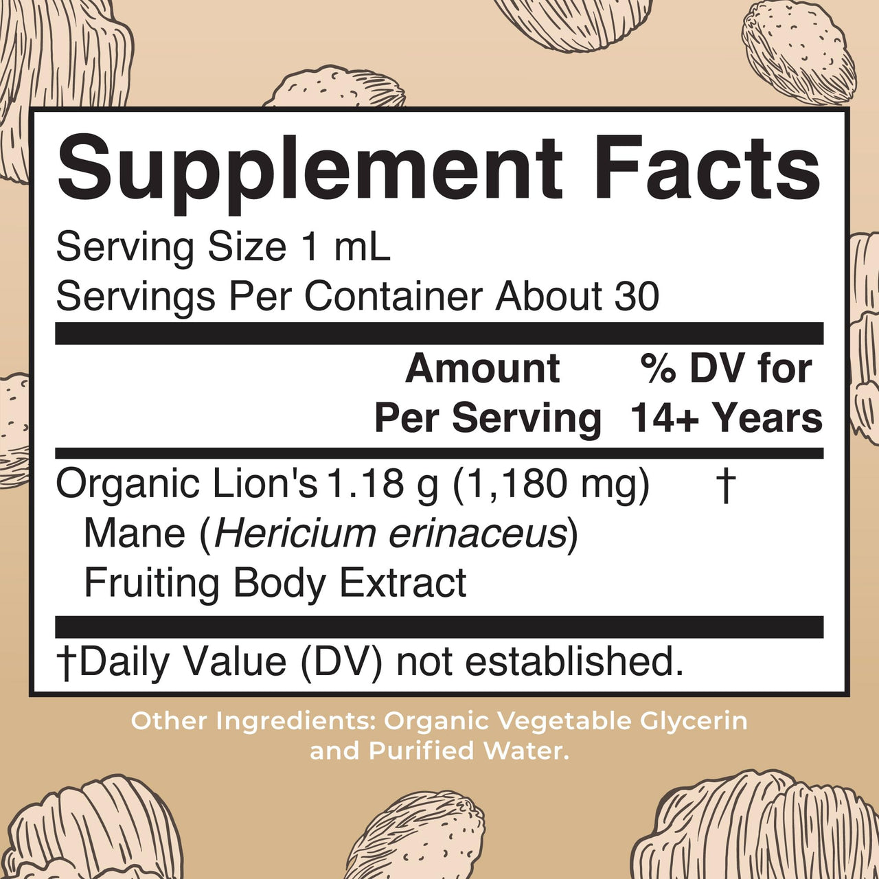 MaryRuth Organics Lions Mane Mushroom Supplement, Up to 1 Month Supply, Nootropic USDA Organic Lions Mane Extract Nervine Herbal Liquid Drops, Brain Health Non-GMO Vegan Alcohol Free Tincture, 1 Fl Oz