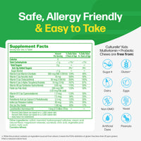 Thumbnail for Culturelle Kids Complete Chewable Multivitamin + Probiotic For Kids, Ages 3+, 50 Count, Digestive Health, Oral Health & Immune Support - With 11 Vitamins & Minerals, including Vitamin C, D3 & Zinc