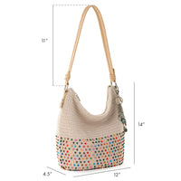 Thumbnail for The Sak Womens Hand-crochet, Soft & Slouchy Silhouette, Timeless Elevated Design Sequoia Hobo Bag In Crochet, Shoulder Purse, Ecru Multi Bead, Ecru Multi Bead