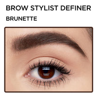 Thumbnail for L'Oreal Paris Makeup Brow Stylist Definer Waterproof Eyebrow Pencil, Ultra-Fine Mechanical Pencil, Draws Tiny Brow Hairs and Fills in Sparse Areas and Gaps, Brunette, 0.003 Ounce (1 Count)