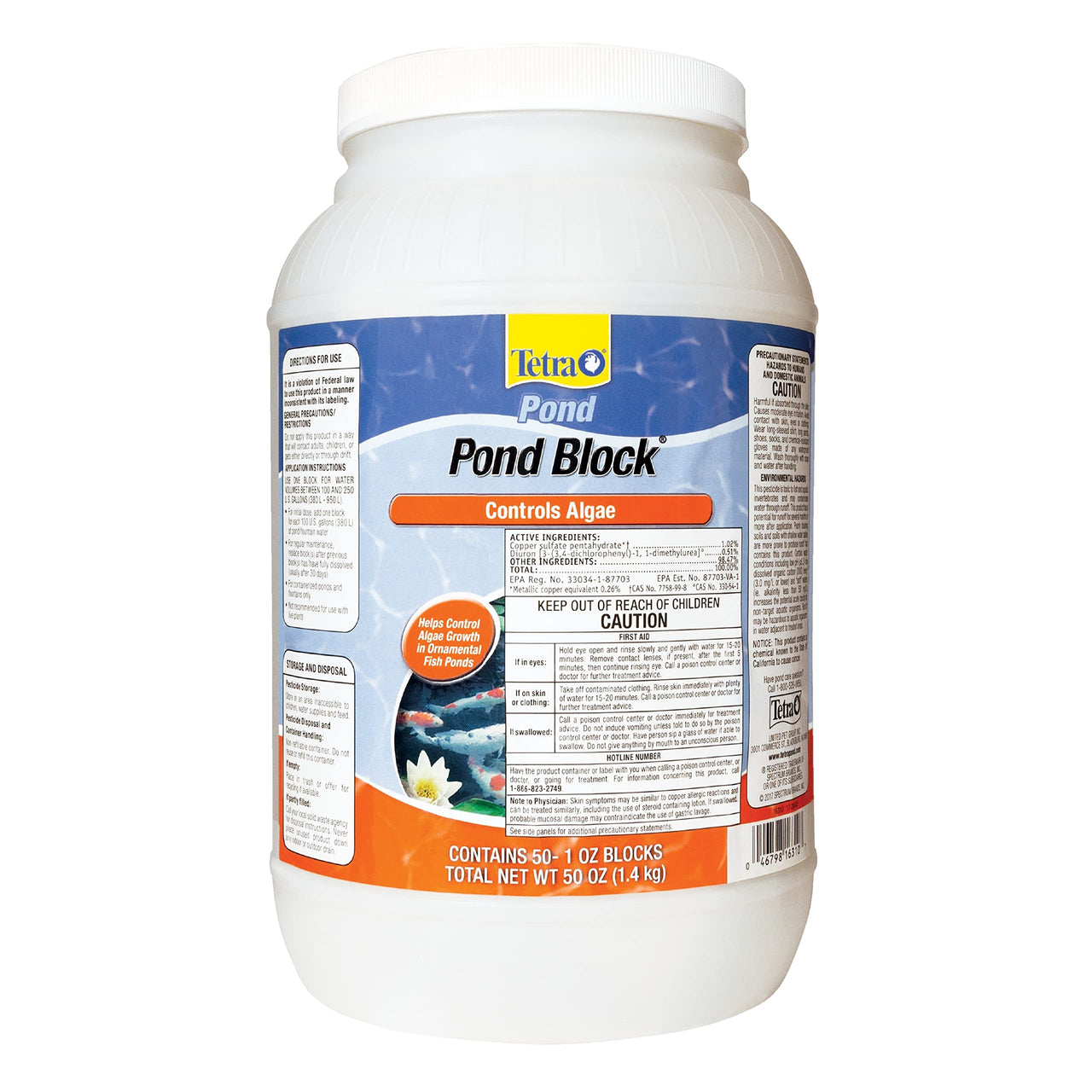 TetraPond Pond Block, 50 Count, Helps Control Algae Growth in Ornamental Fish Ponds