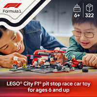 Thumbnail for LEGO City F1 Pit Stop & Pit Crew with Ferrari Car Toy - Model Race Car Toy Building Playset for Kids, Boys and Girls, Ages 6+ - F1 Collectible for Fans - Gift Idea for Birthdays - 60443
