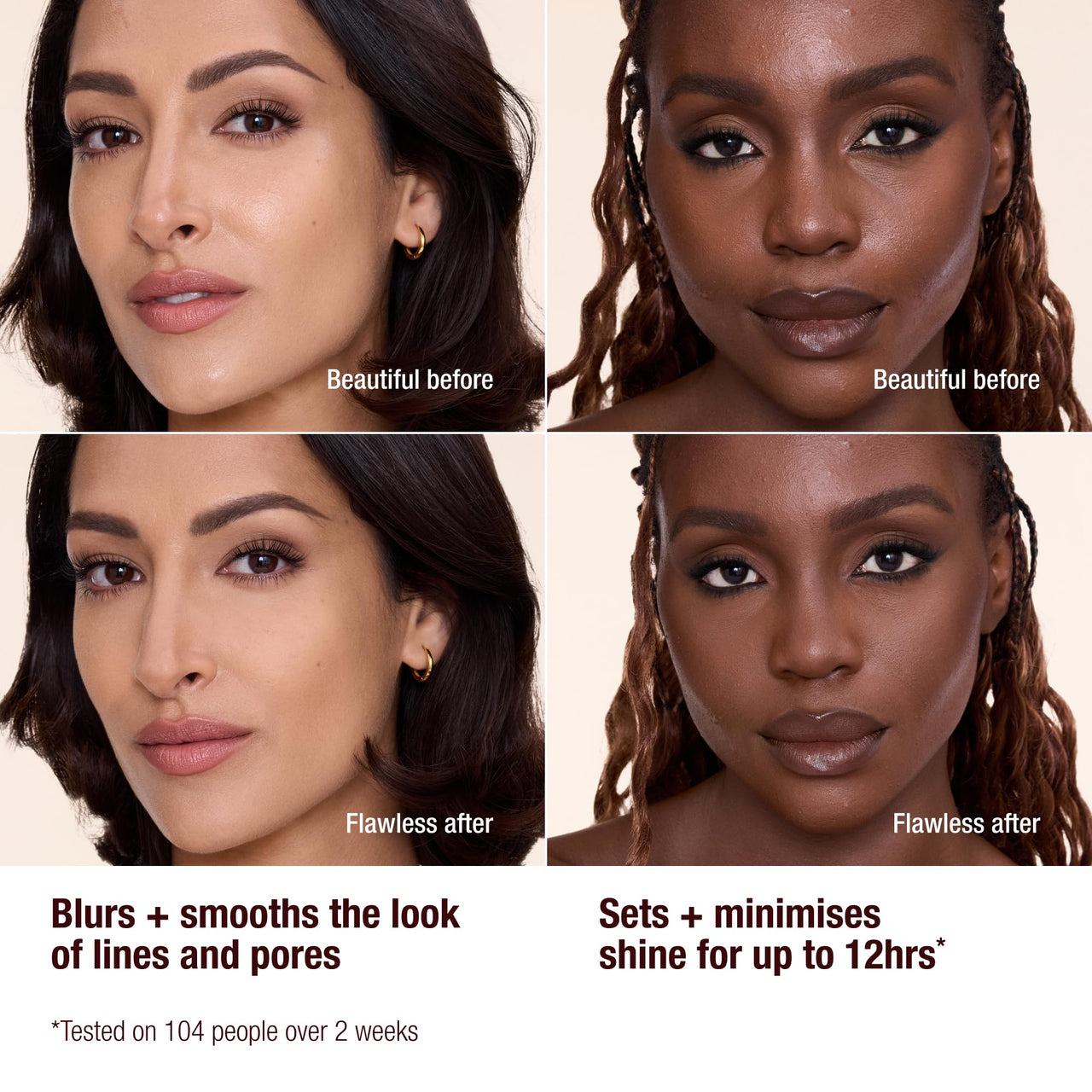 Charlotte Tilbury Airbrush Flawless Finish Setting Powder - Pore-Blurring Pressed Powder for Face Makeup to Minimize Shine with a Soft-Focus Finish - 1 Fair
