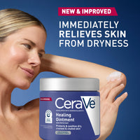 Thumbnail for CeraVe Healing Ointment, Hydrating Skin Protectant With Petrolatum, Hyaluronic Acid & Ceramides, Face & Body Skin Barrier Repair For Cracked, Chafed, Dry Skin, Fragrance Free & Lanolin Free, 12 Oz