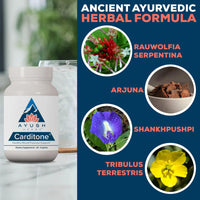 Thumbnail for Ayush Herbs Carditone - Natural Heart Health Supplement for Women & Men, BP Formula, Holistic Heart Support with Rauwolfia, Arjuna, Calcium, and Magnesium - 60 Vegetarian Caplets (1 Count)