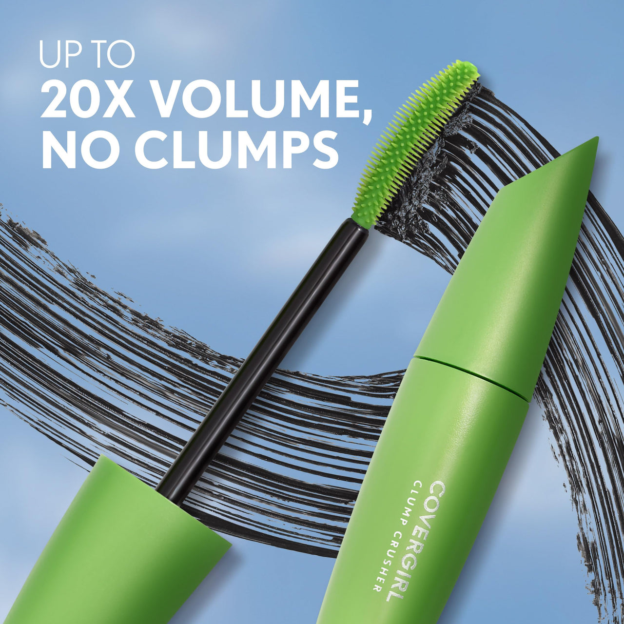COVERGIRL Clump Crusher Mascara, 20X More Volume, Double Sided Brush, Long-Lasting Wear - 800 Very Black (Pack of 2)