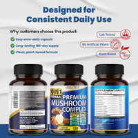 Thumbnail for 10 in 1 High Strength Mushroom Supplement - Lions Mane, Cordyceps, Reishi - Brain Supplements for Memory and Focus ** 5-Month Supply