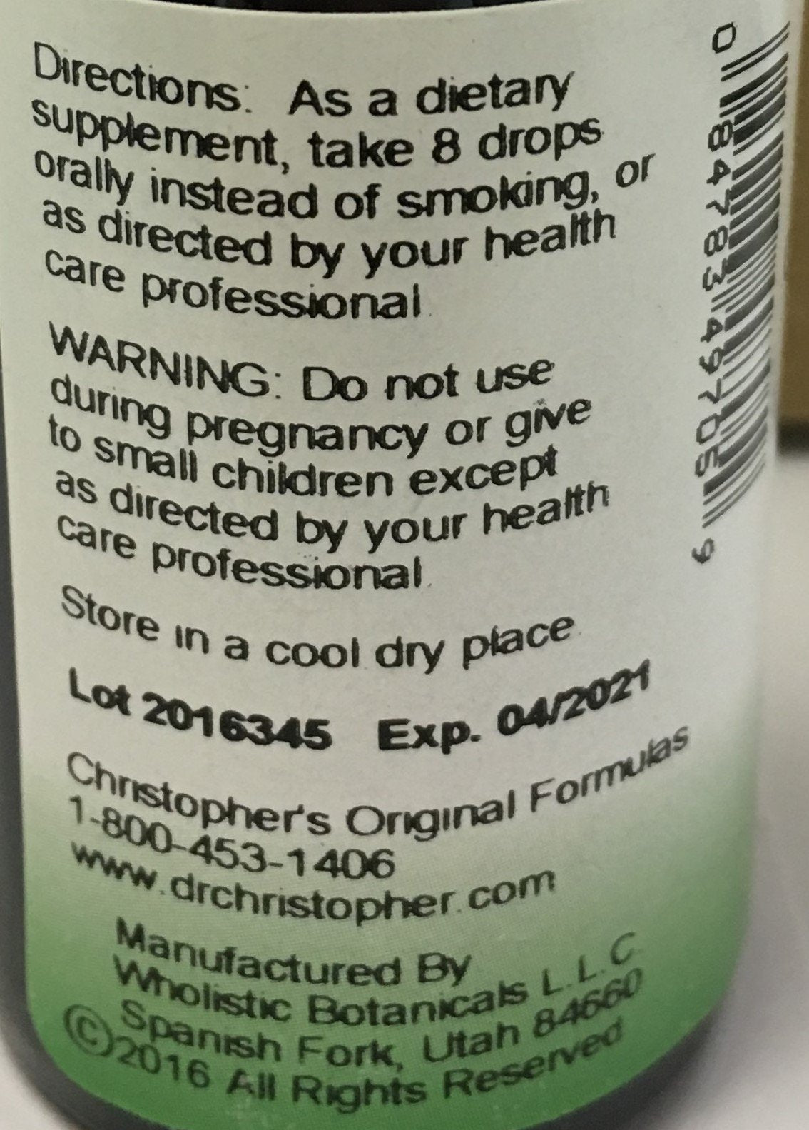 Smoke Out Extract Dr. Christopher 1 oz Liquid