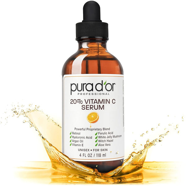 Pura D'Or 20% Vitamin C Serum For Face & Eyes, Wrinkles - Men & Women