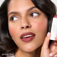 Thumbnail for Julep Skip The Brush Cream to Powder Blush Stick - Passion Fruit - Blendable and Buildable Color - 2-in-1 Blush and Lip Makeup Stick