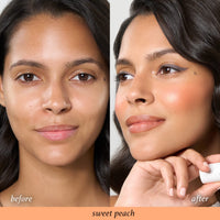 Thumbnail for Julep Skip The Brush Cream to Powder Blush Stick - Sweet Peach - Blendable and Buildable Color - 2-in-1 Blush and Lip Makeup Stick