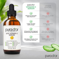 Thumbnail for Pura D'Or 20% Vitamin C Serum For Face & Eyes, Wrinkles - Men & Women