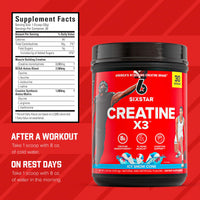 Thumbnail for Six Star Creatine Monohydrate Powder, X3 (ICY Snow Cone) - Flavored Creatine HCl Powder Monohydrate Supplement for Muscle Building & Performance - Post Workout Supplement for Men & Women - 30 Servings