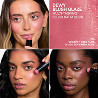 Thumbnail for Nudestix Nudies Bloom All Over Dewy Color – 3-in-1 Cream Blush Stick for Cheeks, Eyes & Lips with Built-In Brush | Sheer, Glossy Finish | Vegan, Long-Wear, Multi-Use Makeup (Bohemian Rose)