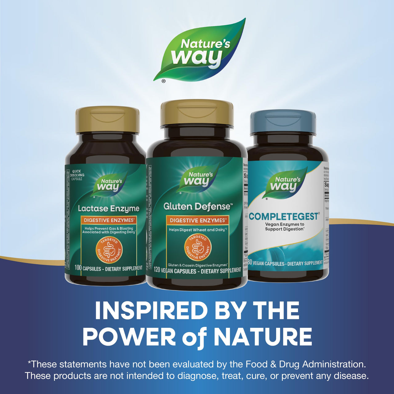 Nature's Way Gluten Defense Digestive Enzymes*, Helps Digest Wheat and Dairy**, Gluten and Casein Digestive Enzymes*, 120 Vegan Capsules (Packaging May Vary)