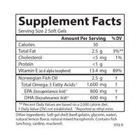 Thumbnail for Carlson Elite Omega-3 Gems, 1600 mg Omega-3 with EPA & DHA, Lemon Flavor, 240 Softgels – Wild-Caught Norwegian Fish Oil, Sustainably Sourced