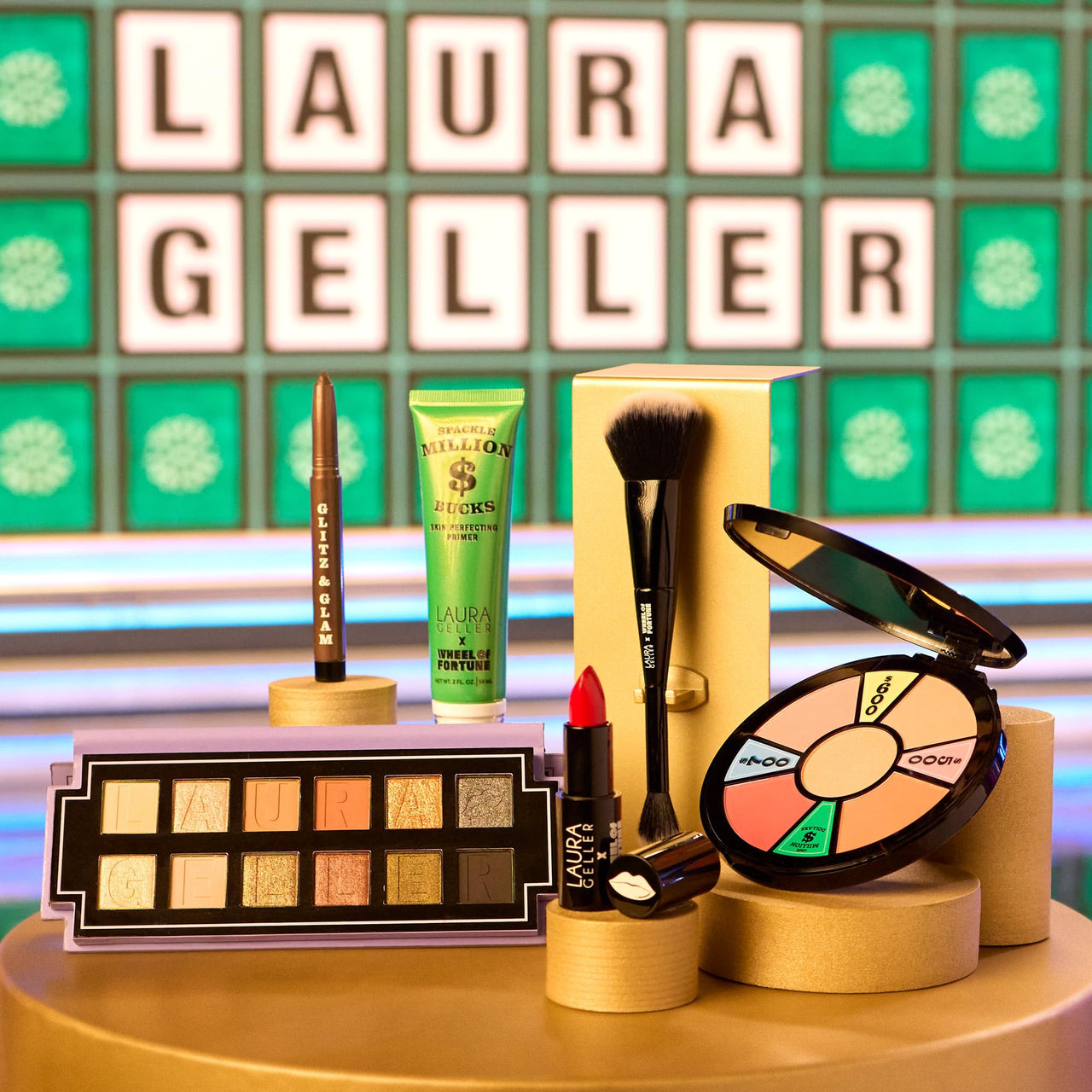 LAURA GELLER NEW YORK x Wheel of Fortune Limited Edition Collab The Wheel Blush Palette 5 pc Multi-Finish Blushes