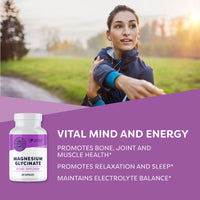 Thumbnail for VIMERGY Magnesium Glycinate – Stress Support – Chelated to Avoid Tummy Upset*– Promotes Heart Health & Energy*– Kosher, Vegan Gluten-Free – 60 Caps