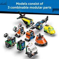 Thumbnail for LEGO City Airplane, Service Truck & Hovercraft Remix Building Toy for Kids - Mix & Match Emergency Vehicle & Truck Toys for Pretend Play - Gift Idea for Boys & Girls, Ages 7+ - 60505
