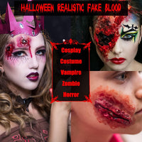 Thumbnail for BOBISUKA 3PCS Halloween Fake Blood Makeup Kit - Coagulated 1.41oz + Spray 1.76oz + Dripping 1.76oz, Realistic Washable SFX Makeup for Zombie Monster Mouth Clothes Dress Up