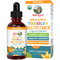 Thumbnail for MaryRuth Organics Multivitamin & Multimineral with Iron for Toddlers | USDA Organic | Sugar Free | Multivitamin Liquid Drops for Kids Ages 1-3 | Immune Support | Vegan | Non-GMO | 2 Fl Oz