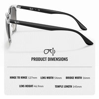 Thumbnail for Ray-Ban RB4378 Square Shaped Non-Polarized Sunglasses for Women – Includes Official RAYBAN Eyewear Kit – Ideal Formal & Casual Wear Sunglasses – Grey Gradient Lens