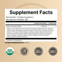 Thumbnail for NatureBell Organic Mushroom Powder, 10oz | 10-in-1 Adaptogenic Blend with Lion’s Mane, Reishi, Shiitake, Chaga & More | Great for Coffee, Smoothies & Recipes