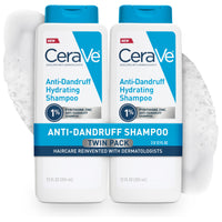 Thumbnail for CeraVe Hydrating Anti Dandruff Shampoo, 1% Pyrithione Zinc Dandruff Treatment With Ceramides, Niacinamide, Hyaluronic Acid, Eliminate Flake,Provides Itchy Scalp Relief, Sulfate-Free, 12 Oz (Pack of 2)