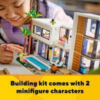 Thumbnail for LEGO Creator 3 in 1 Modern Toy House - Kids Toy Building Set with 3 Building Options for Boys & Girls, Ages 9+ - with 2 Minifigures for Pretend Play - Gift Idea for Birthday - 31153