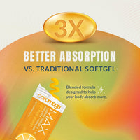 Thumbnail for Coromega Omega 3 Fish Oil Supplement, 650mg of Omega-3s with 3X Better Absorption Than Softgels, Orange Flavor, 30 Single Serve Squeeze Packets