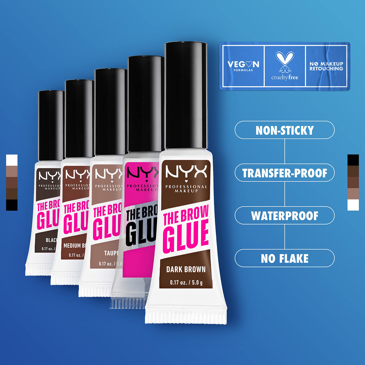 NYX PROFESSIONAL MAKEUP Micro Brow Pencil (Ash Brown) + Brow Glue (Clear), 2-Pack Bundle