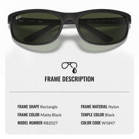 Thumbnail for Ray-Ban RB2027 PREDATOR 2 Rectangle Sunglasses With Eyewear Kit Bundle - High Bridge Fit - Ideal Formal and Casual Wear Retro Sunglasses