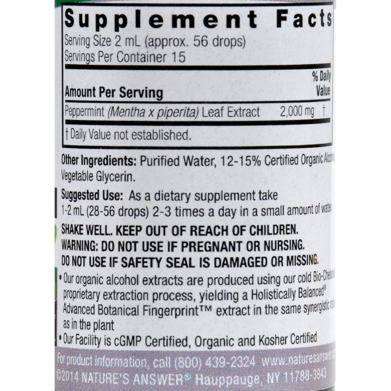Nature's Answer Alcohol-Free Peppermint Leaf, 1-Fluid Ounce