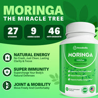 Thumbnail for Rosabella Moringa Capsules - Pure Moringa Powder, Energy, Skin, Immune & Gut Health Superfood, Rich in Antioxidants, Essential Vitamins & Amino Acids, Natural Green Superfood Supplement - 60 Count