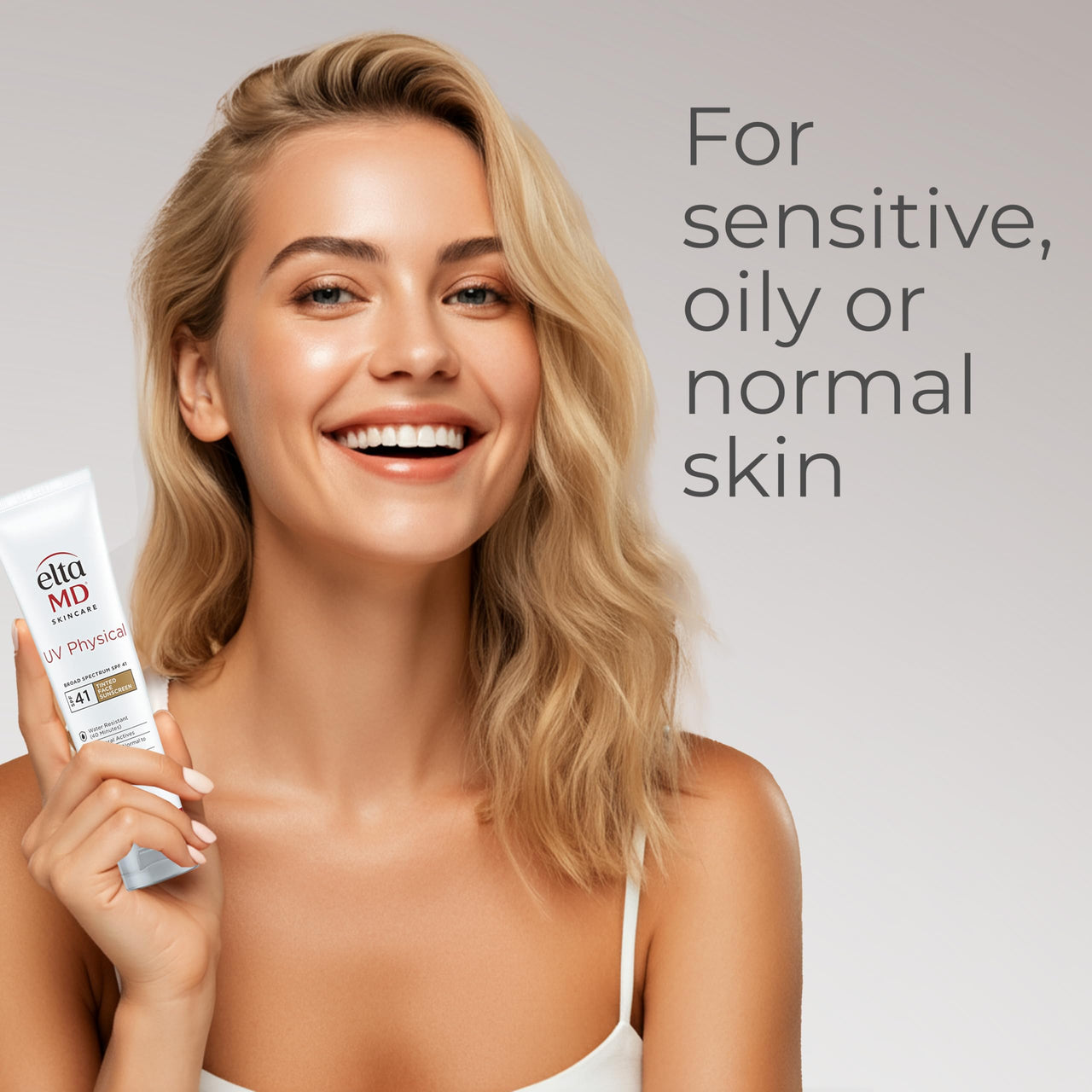 EltaMD UV Physical Tinted Mineral Sunscreen for Face SPF 41, 100% Mineral Actives Tinted Face Lotion, Water Resistant, Paraben-Free, Transparent Zinc Oxide Finish, Facial Travel Size Sunscreen 3 oz