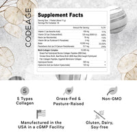 Thumbnail for Codeage Multi Collagen and Biotin 10,000 mcg + Vitamin C, B6 & D3, Keratin, Hyaluronic Acid, Niacin, 18 Amino Acids - Stick Packs Supplement - 5 Types Collagen Protein – 30 Powder Packets