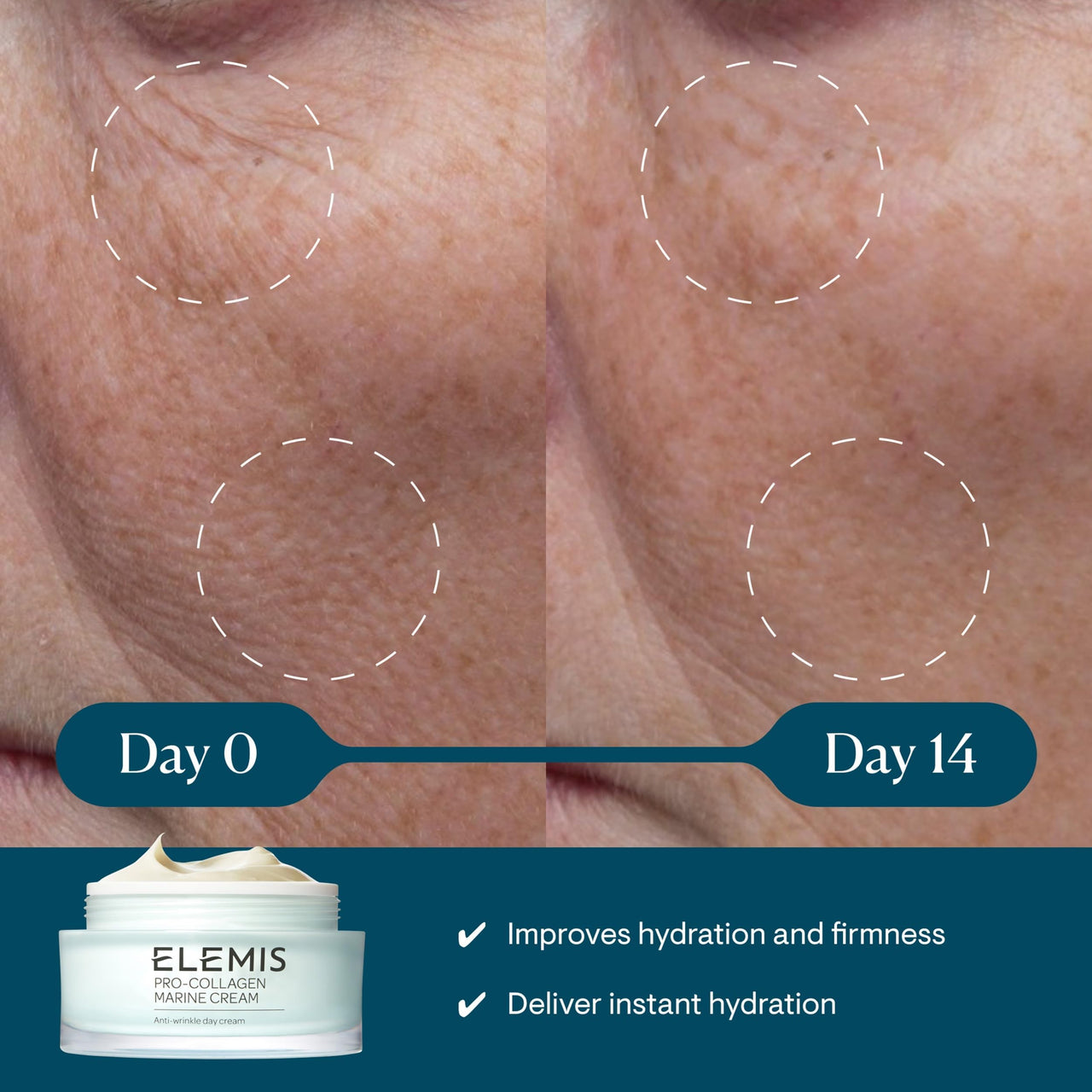 ELEMIS Pro-Collagen Marine Cream, Moisturizer for Face, Hydrating Cream for Dry Skin, Best for Aging Skin, Anti Aging Gel Moisturizer, Firming Facial Gel