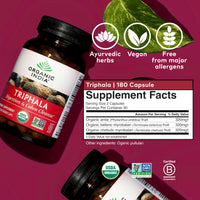 Thumbnail for ORGANIC INDIA Triphala Capsules Organic - Herbal Supplement with Amla, Bibhitaki, Haritaki, Digestion & Colon Support, Immune System Support, Adaptogen, Vegan, USDA Certified Organic - 180 Capsules