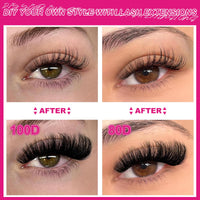 Thumbnail for Fowendia Lash Clusters Kit Fluff 80D 100D Individual Lashes D Curl Cluster Eyelash Extensions 10-18mm DIY Lash Extension Kit Lash Bond and Seal Waterproof, Lash Applicator, Thick False Eyelashes Kit