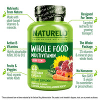 Thumbnail for NATURELO Multivitamins for Teenage Girls/Boys, 60 Capsules, Whole Food Multivitamin with Minerals, Non-GMO, Vegetarian
