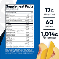 Thumbnail for Nutricost Pre-X Xtreme PreWorkout Powder Complex, Peach Mango, 60 Servings, Vegetarian, Non-GMO and Gluten Free