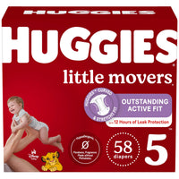 Thumbnail for Huggies Size 5 Diapers, Little Movers Baby Diapers, Size 5 (27+ lbs), 58 Count, Packaging May Vary